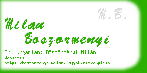 milan boszormenyi business card